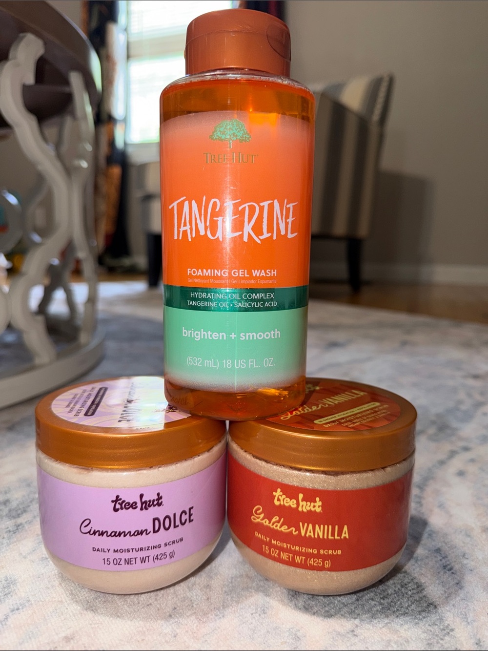 Tree Hut Bundle- 1 Body Wash and 2 Shimmer Daily Moisturizing Scrubs RV:$32!